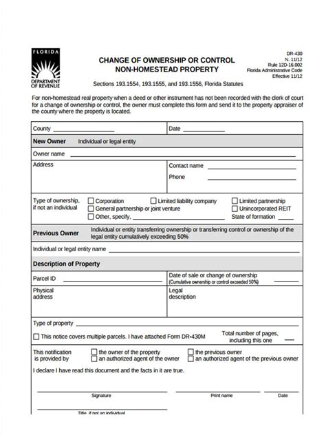 Change in Number of Persons Residing in a Premises (Form H).